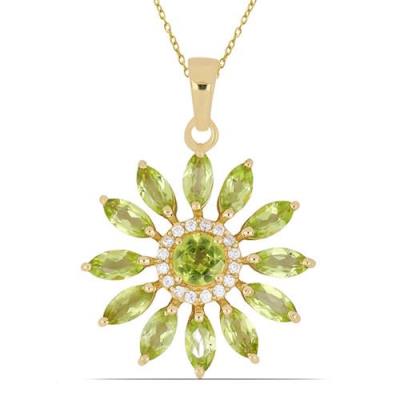 BUY STERLING SILVER GOLD PLATED NATURAL GARNET GEMSTONE FLORAL PENDANT